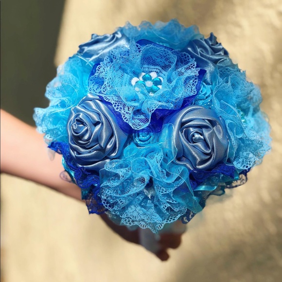 Satin and lace Handmade Wedding Bouquets - Picture 2 of 3